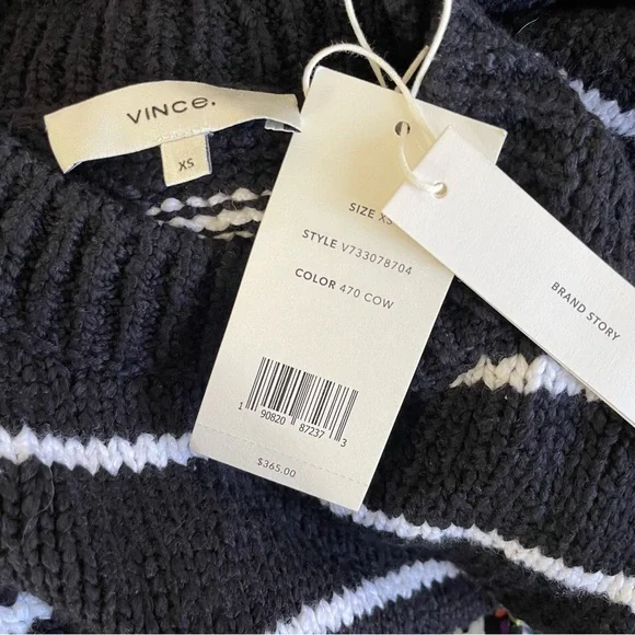 Vince Women's Textured Stripe Crew Neck Sweater NWT - Picture 7 of 8